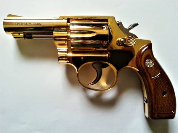 コクサイ S&W M10 3インチ FBIスペシャル 木製グリップ付 ニッケルメッキ（メタルフィニッシュ） ミリタリー＆ポリス（M13・M64・M65） コクサイ S\u0026W M10 3インチ FBIスペシャル ガスリボルバー 初期リアル